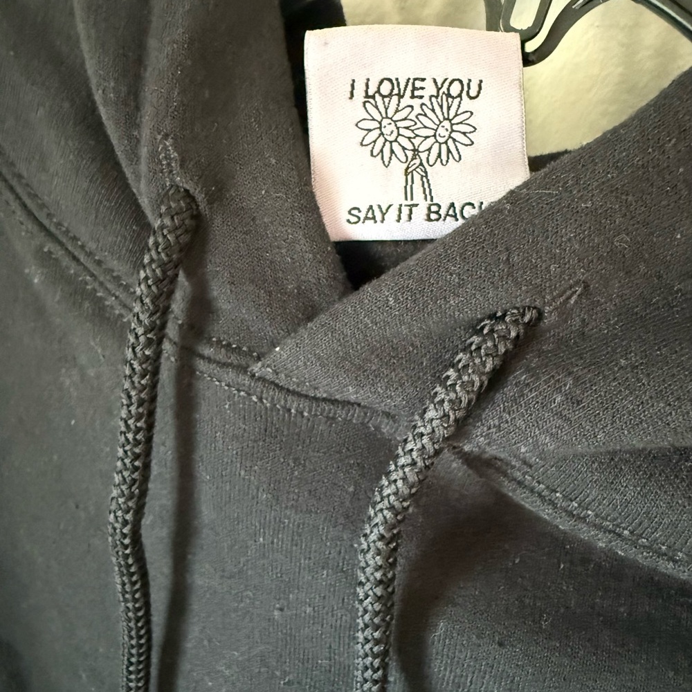 LONELY GHOST Black Graphic Hoodie with White Walk Print - Picture 4 of 6